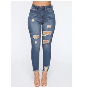 Fashion Nova Distressed Black Women's Jeans